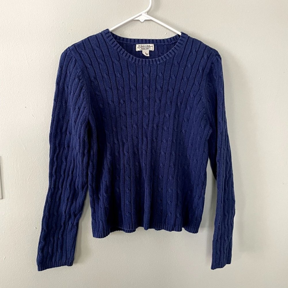 St. John's Bay classic cable knit crewneck comfortable sweater‎ top warm casual